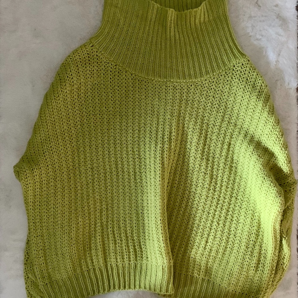 Neon Cowl Neck Knit Sweater